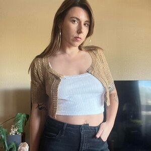 Charlotte Russe Tan Knit Crop Top